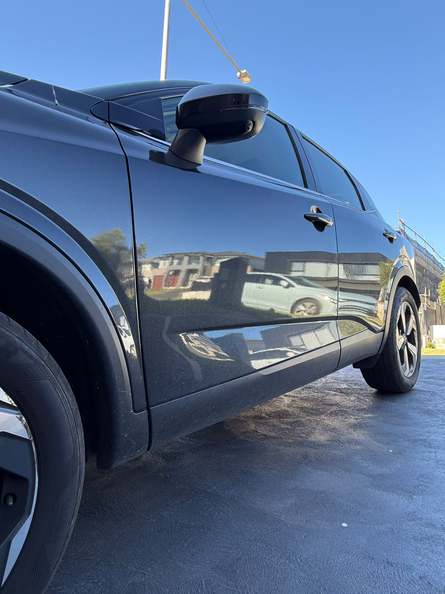 Exterior paint correction before — swirled and dull paintwork, mobile detailing Sydney